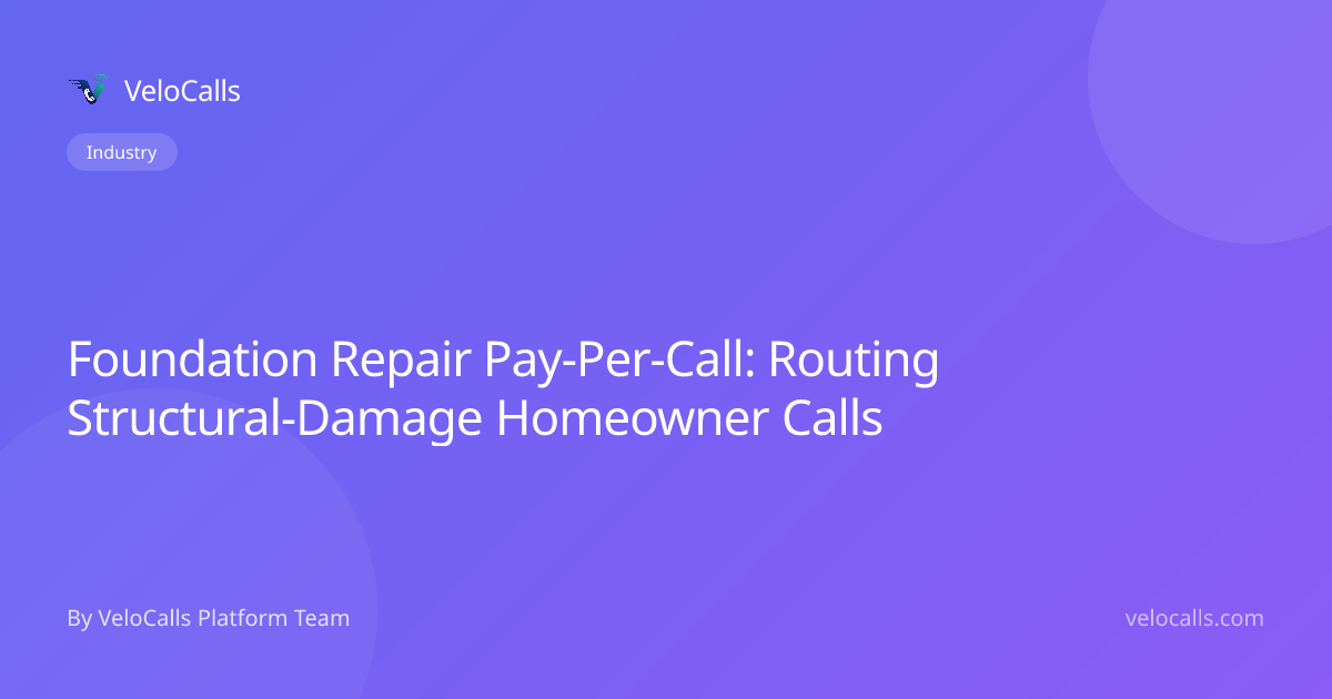 Foundation Repair Pay-Per-Call: Routing Structural-Damage Homeowner Calls