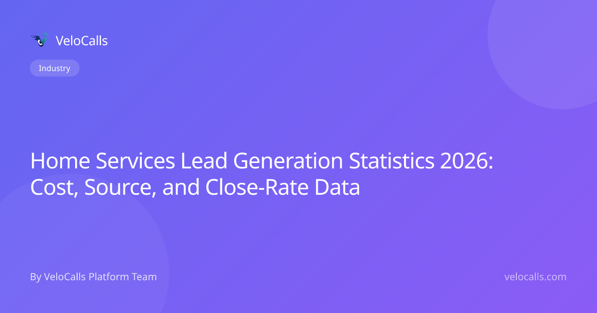Home Services Lead Generation Statistics 2026: Cost, Source, and Close-Rate Data