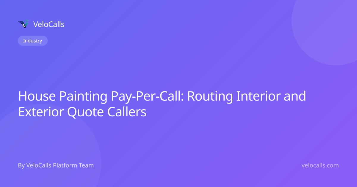 House Painting Pay-Per-Call: Routing Interior and Exterior Quote Callers